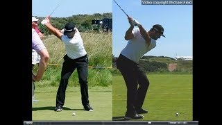 Jon Rahm golf swing  Long Iron faceon amp downtheline July 2017 [upl. by Leber501]