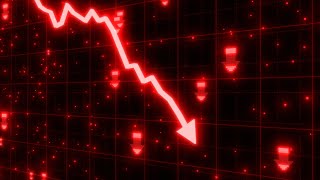 Stock Market Crash of Red Arrow Graph Going Down Into Recession 4K 60fps Wallpaper Background [upl. by Hsekin]