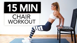 15 MIN CHAIR WORKOUT  Extreme Full Body Training  Nothing for Beginners  Pamela Reif [upl. by Esil]