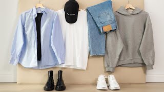 9 ITEMS 9 OUTFITS capsule wardrobe example [upl. by Nohcim50]