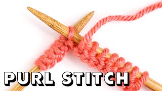 How to PURL STITCH for Total Beginners [upl. by Karlin556]