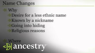 How to Handle Name Changes in Your Family Tree  Ancestry [upl. by Jacqui]