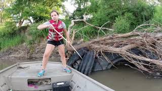 FLATHEAD catfish on BANKLINES fishing with pvc pipe [upl. by Kipp]