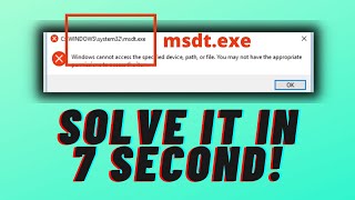 how to solve msdtexe error windows 10system 32 error windows 10 [upl. by Sy]