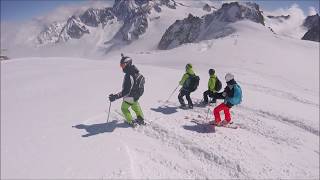 Chamonix  Aiguille Du Midi Offpiste Powder Skiing in Vallée Blanche Full HD [upl. by Assenad]