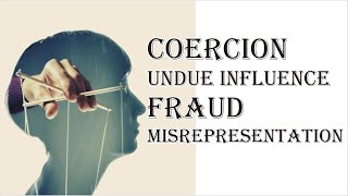 Coercion Undue Influence Fraud Misrepresentation  Indian Contract Act 1872  Law Guru [upl. by Glenine]