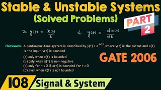 Stable and Unstable Systems Solved Problems  Part 2 [upl. by Arihsay635]