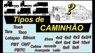 Tipos de Caminhões  Tração Cabines Implementos Limites [upl. by Delwyn89]