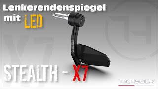 HIGHSIDER Lenkerendenspiegel STEALTHX7 mit LED Blinker [upl. by Kenny404]