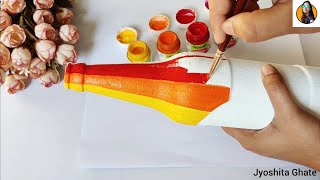 DIY  Easy amp Unique Bottle Painting Idea Bottle Craft  Beginners Bottle Art  Jyoshita Ghate [upl. by Roxine549]