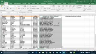 Ejercicio Concatenar Excel 2016 [upl. by Sesilu]