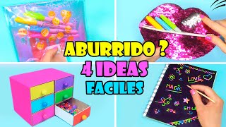 4 Ideas de Manualidades Cuando estás Aburrido [upl. by Dnalra]