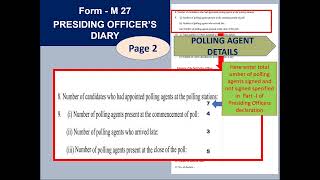 ELECTION TRAINING  PRESIDING OFFICERS DIARY [upl. by Stacia729]