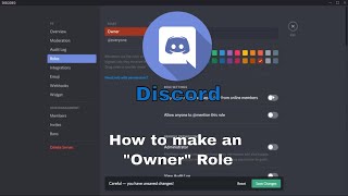 How to make an quotOwnerquot role  Discord Tutorial [upl. by Jordain980]