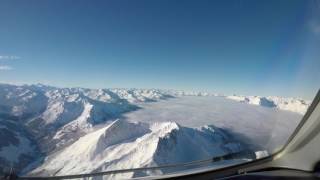 Cockpit view approach and landing Innsbruck Austria [upl. by Som]