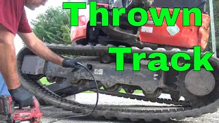 How To Put A Track On An Excavator  Thrown Track Repair [upl. by Havener]