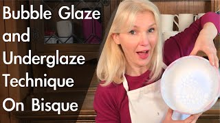 Bubble Glaze Technique on Bisque Pottery [upl. by Nived]