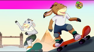 Wolf and Seven Little Goats Travel Around The World  KONDOSAN English Bedtime Stories for Kids  HD [upl. by Olaznog813]