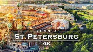 Saint Petersburg Russia 🇷🇺  by drone 4K [upl. by Zilevi]