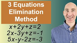 Solving Systems of 3 Equations Elimination [upl. by Yrem900]