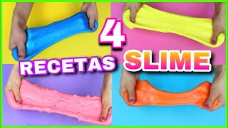 4 RECETAS PARA HACER SLIME  SLIME FÁCIL Y SIN BÓRAX  NatyGloss [upl. by How523]