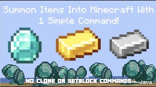 Summon items into Minecraft with 1 simple command item generators [upl. by Bensen345]