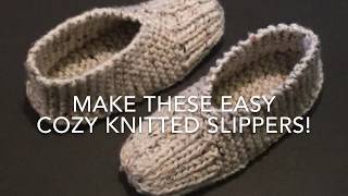 KNITTED SLIPPERS  EASY FOR BEGINNERS [upl. by Kcirdneked]