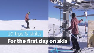 How to Ski  10 Beginner Skills for the First Day Skiing [upl. by Lorola]