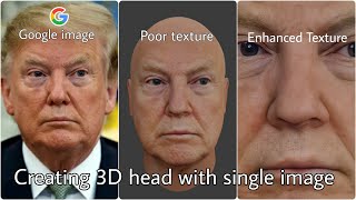 How to create a 3D face using a single image and with enhanced texture in blender  Irfan Lesnar [upl. by Garneau]