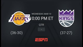 Los Angeles Lakers  Sacramento Kings  NBA on ESPN Live Scoreboards [upl. by Nnyleve]