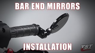 How to install WometTech Bar End Mirrors on a motorcycle handlebar by TST Industries [upl. by Trebeh591]