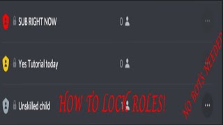 How to lock roles in your discord server Wtihout Bot [upl. by Rosemari]