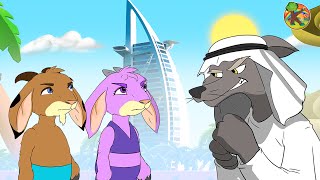 Wolf and Seven Little Goats  Dubai City Adventure  KONDOSAN English Bedtime Stories for Kids [upl. by Anavahs]