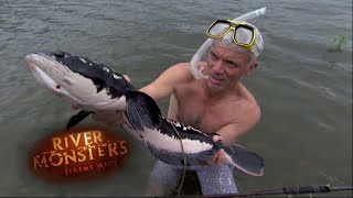 Jeremy Catches Giant Snakehead With Bare Hands  SNAKEHEAD  River Monsters [upl. by Bonney]