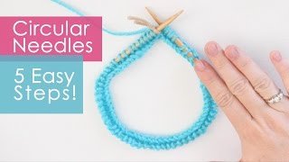 Circular Needles Knitting in 5 Easy Steps [upl. by Eintruoc270]