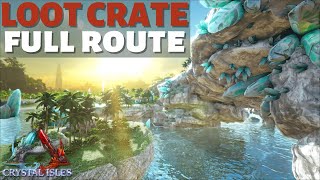 Loot Crate Full Route Path Underwater  Find Blueprints  Flak BPs amp Saddles  Crystal Isles  Ark [upl. by Ingemar]