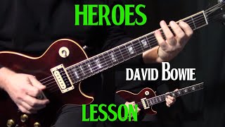 how to play quotHeroesquot on guitar by David Bowie  electric guitar lesson tutorial [upl. by Panthia877]