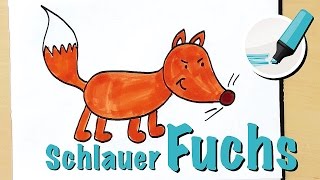 Fuchs zeichnen lernen  How to draw a Fox Cartoon [upl. by Nitaj]