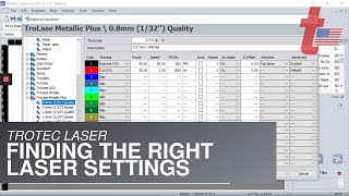 Trotec Laser Finding the Right Laser Settings [upl. by Trant]