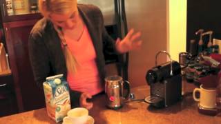 Nespresso Aeroccino Plus Frother Review Frothing Almond Milk [upl. by Suoilenroc229]